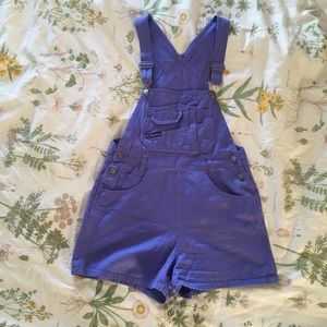 Vintage periwinkle lavender shortalls overalls, M!